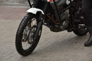 A motorcycle taken after an accident scene in Santa Rosa.