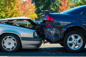 Car crashed onto another car in an accident in Santa Rosa.